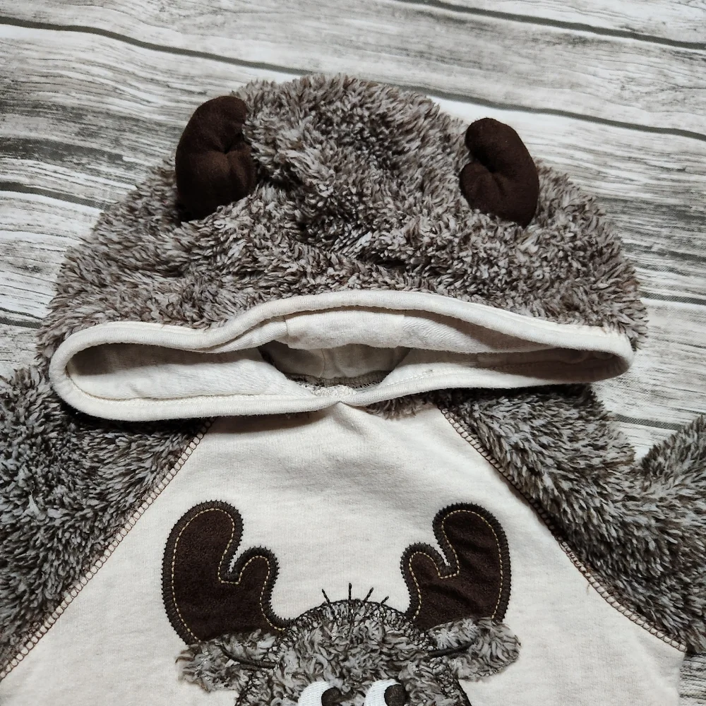 Koala Kids Baby Moose Fleece Hooded Romper Jumpsuit One-Piece